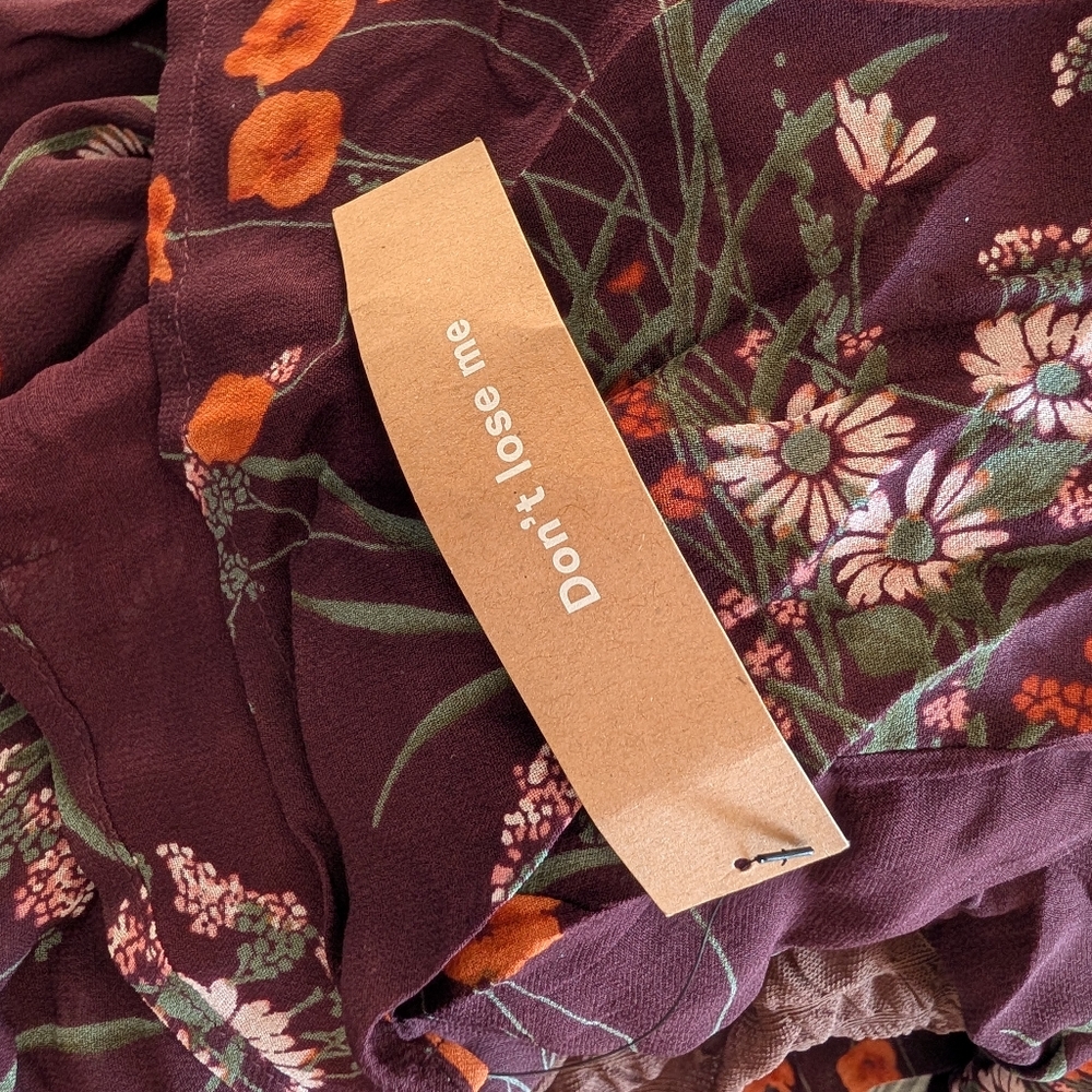 Reformation Twilight Midi Dress In Emmeline Burgundy Floral Size 16 New With Tag - Picture 10 of 10